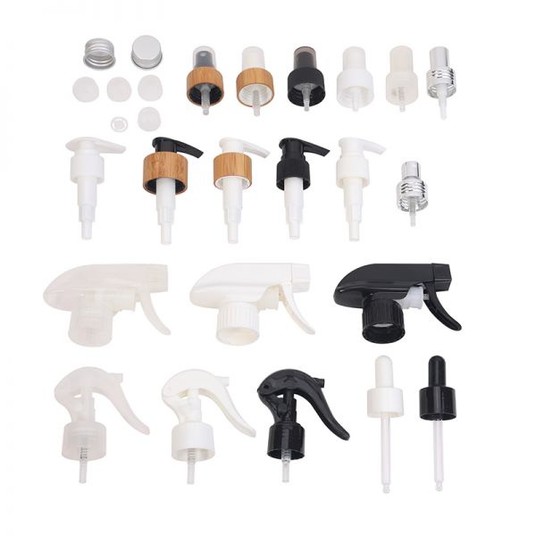 Different Types Caps for 50 ml Flat Shoulder Aluminum Bottle