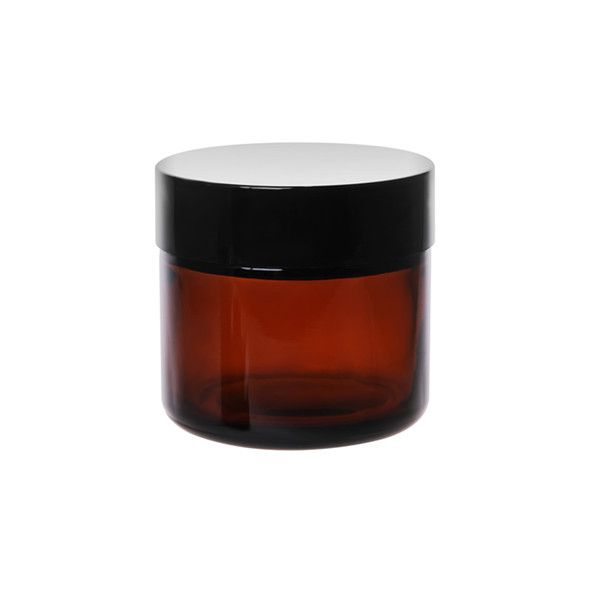 Dark amber 2oz 60ml cosmetic glass jar with gold lids - Glass bottle  manufacturer-MC Glass