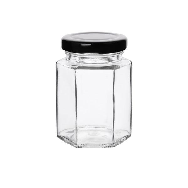 100ml Hexagon Glass Jars (3.38 oz)