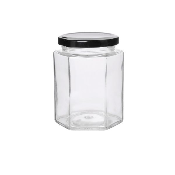 280ml Hexagon Glass Jars (9.4 oz)