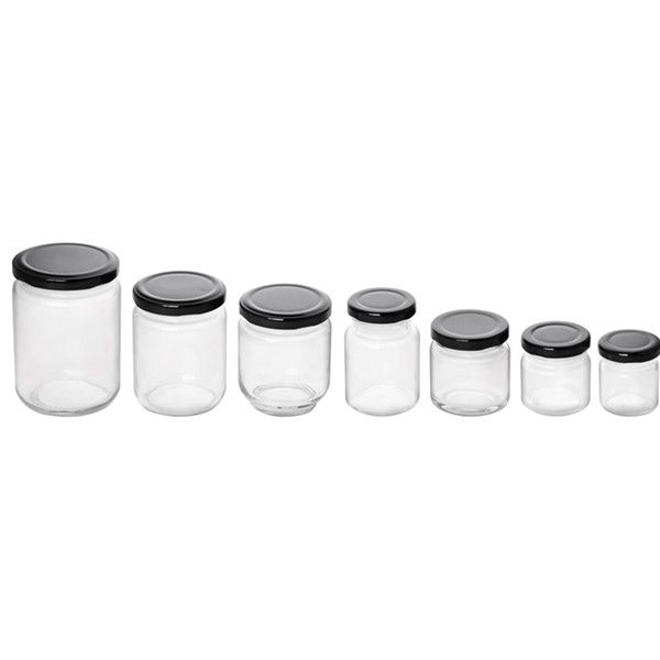 350ml Straight Sided Glass Jars With Lids (11 oz)