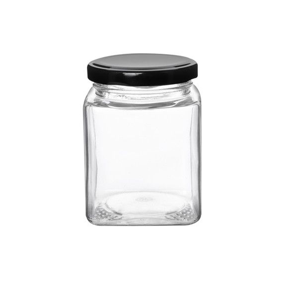 Square Spice Jar with White Lid, 6 oz