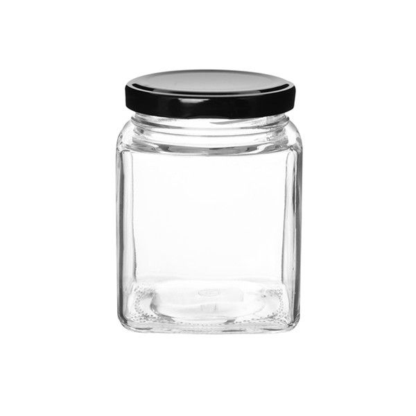 240ml Square Glass Jars With Lids