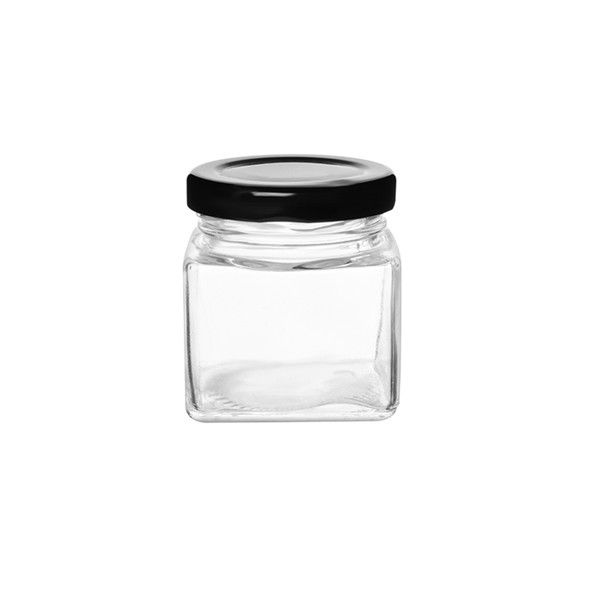 60ml Square Glass Jars With Lids (2 oz)