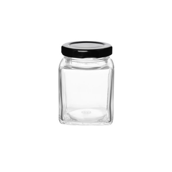 80ml Square Glass Jars With Lids (2.7 oz)