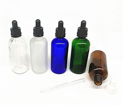 100ml Boston Round Bottles with Pipette (3.38 oz) 