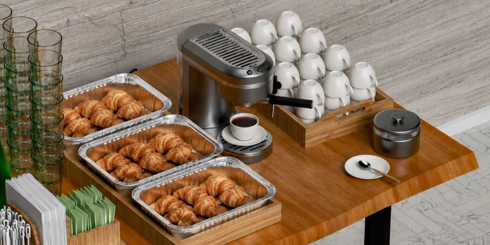 Aluminum-trays-office-food-station