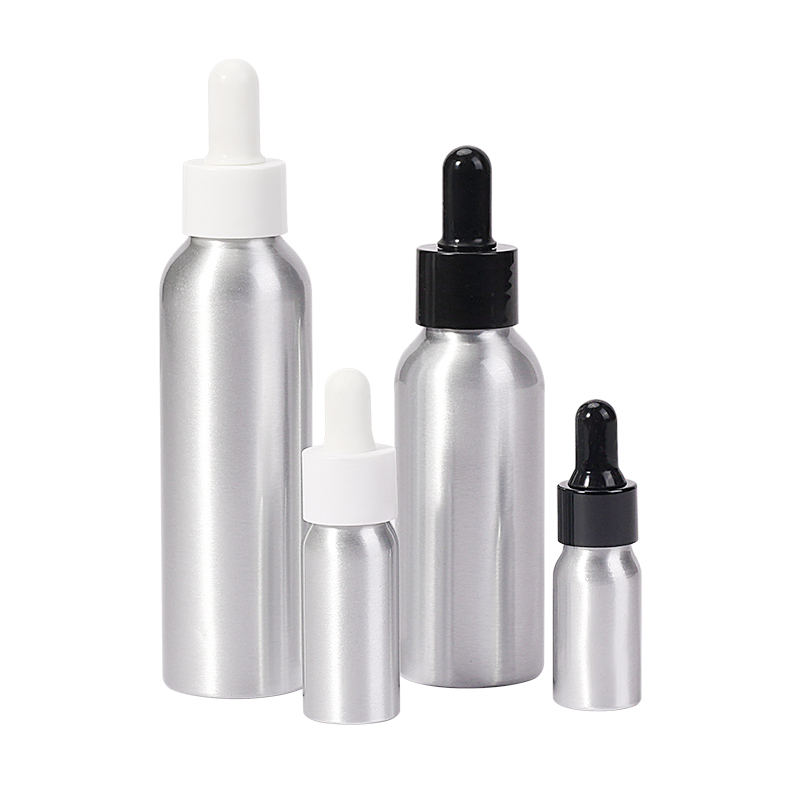 Aluminum Bottles with Pipette Dropper Cap